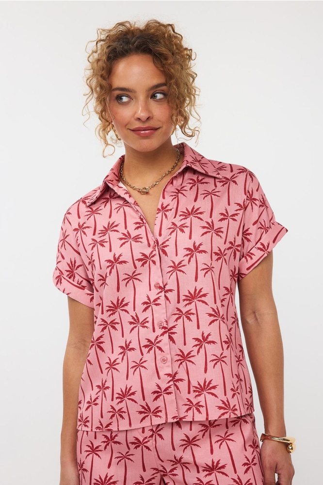 BLOUSE TINA HSS2541 1112 PINK PALMS
